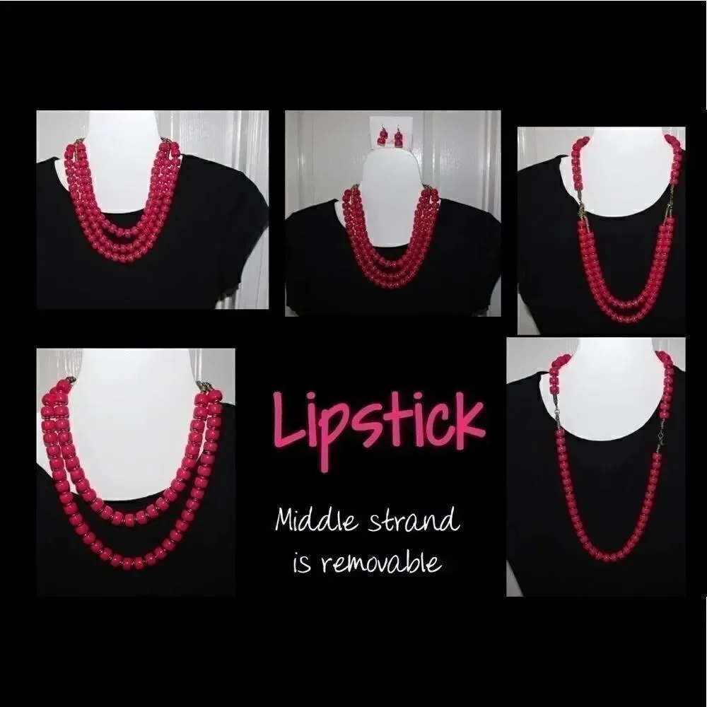 NWT Premier Designs Lipstick Necklace #PDN2